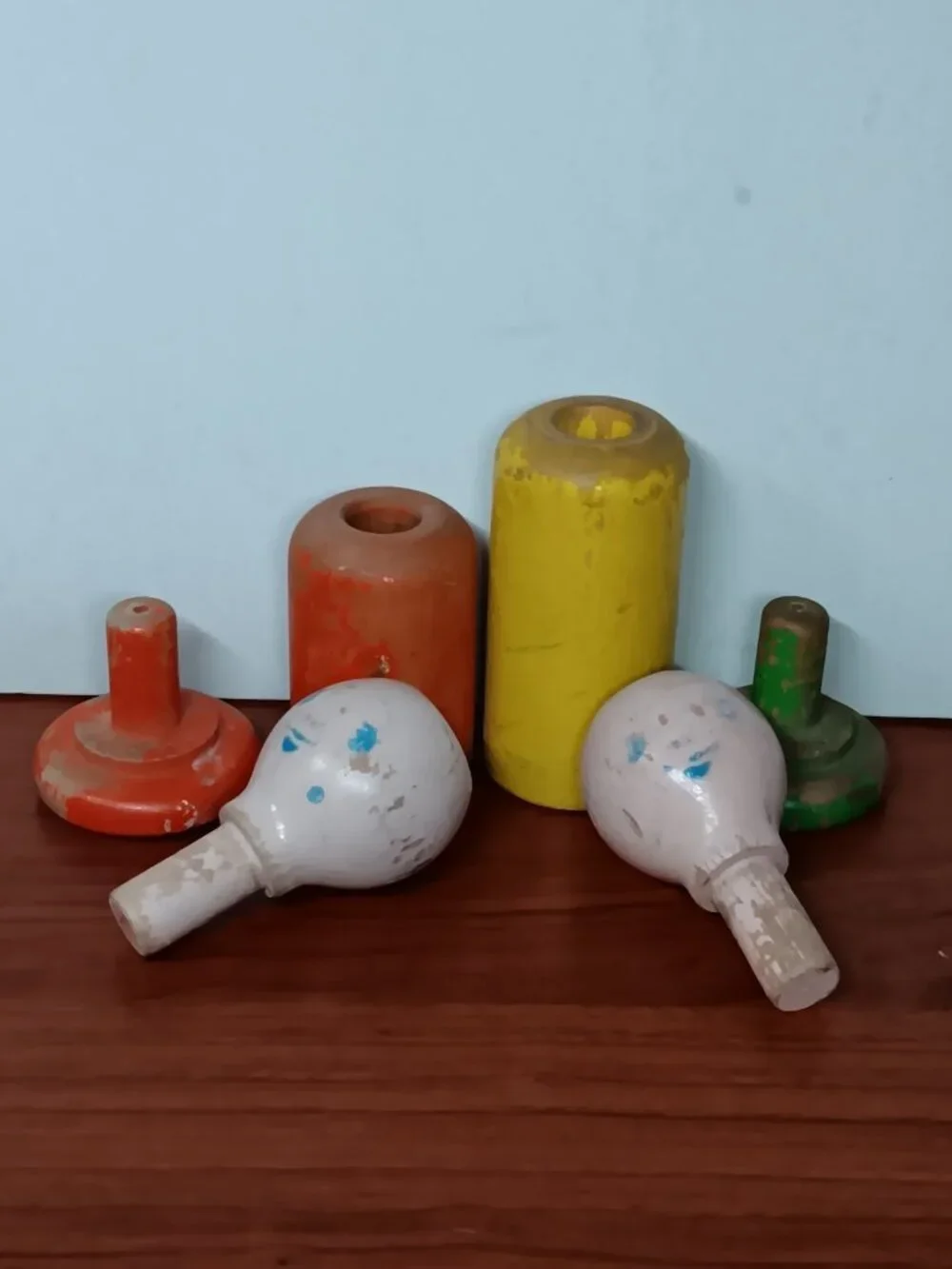 Vintage 1950s Peg Block Dolls Body Head Hat Extremely Worn RARE and Hard to Find